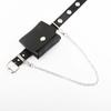 With Bag Comes And Chain Black Waist Belt Needle Buckle Punching Without