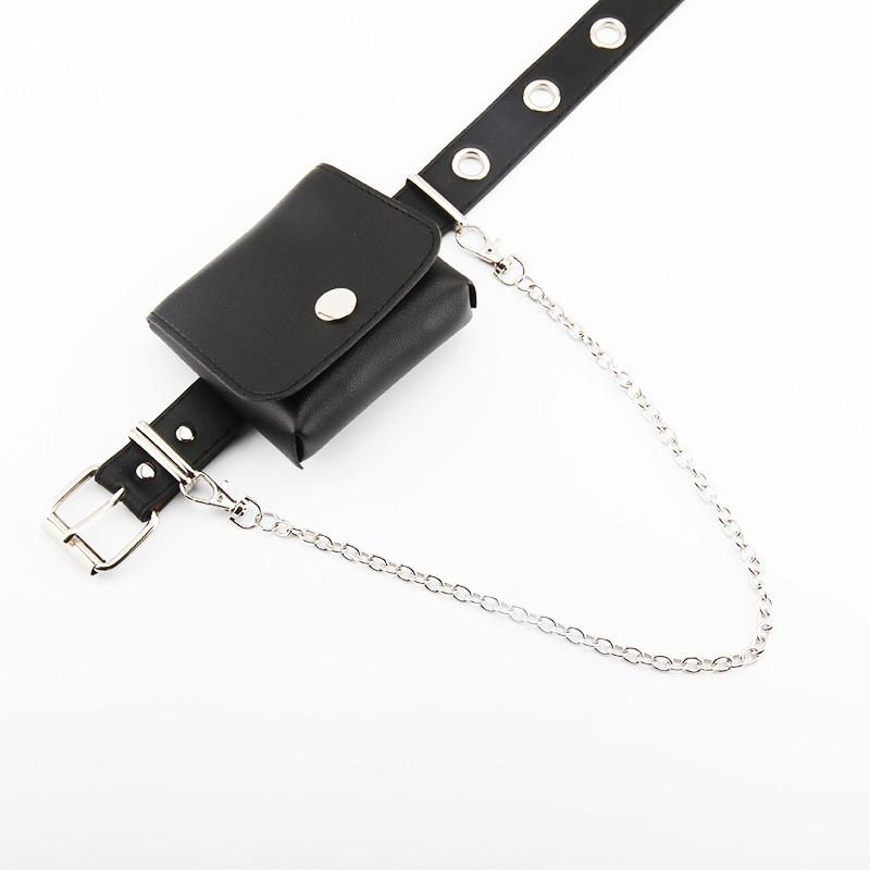 Punk Style Chain Waist Belt With Metal Buckle For Street Fashion Outfits