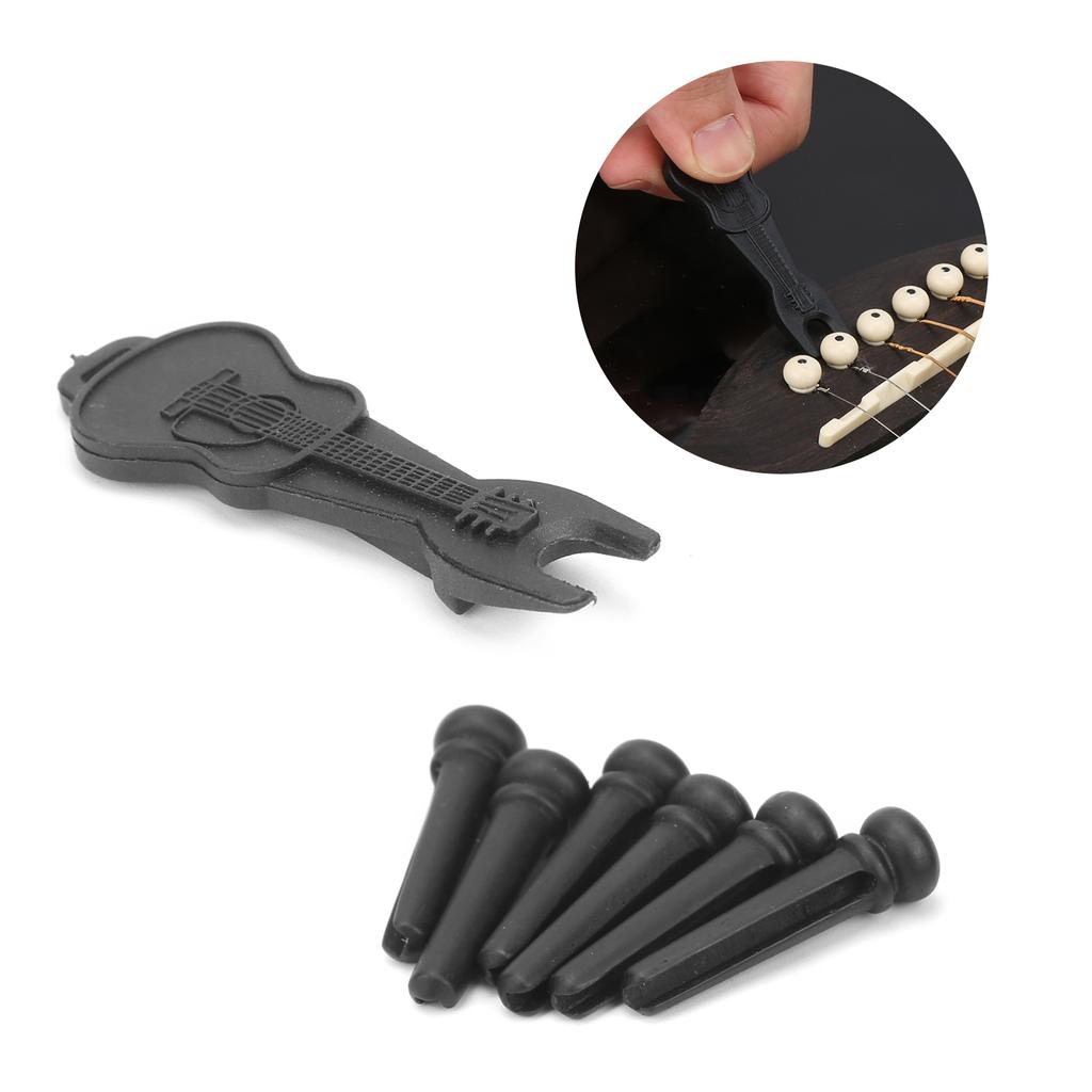Guitar Bridge Pin Pegs Puller Ebony Stringed Instrument Repair Accessories Replacement