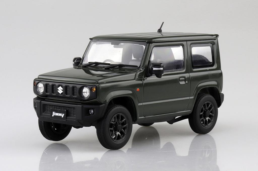 Aoshima Bunka Kyozaisha Rakupla Snap Car Series JB64 Jimny 2018 Jungle Green Plastic Model 1/24 No.03-JG Color-coded (Car)