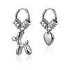 1 Pair Earrings Sweet Cool Fashion Asymmetrical Festival Gifts Flower Daily Wear For Women Personality Ear Buckles Heart-shaped  Jewelry