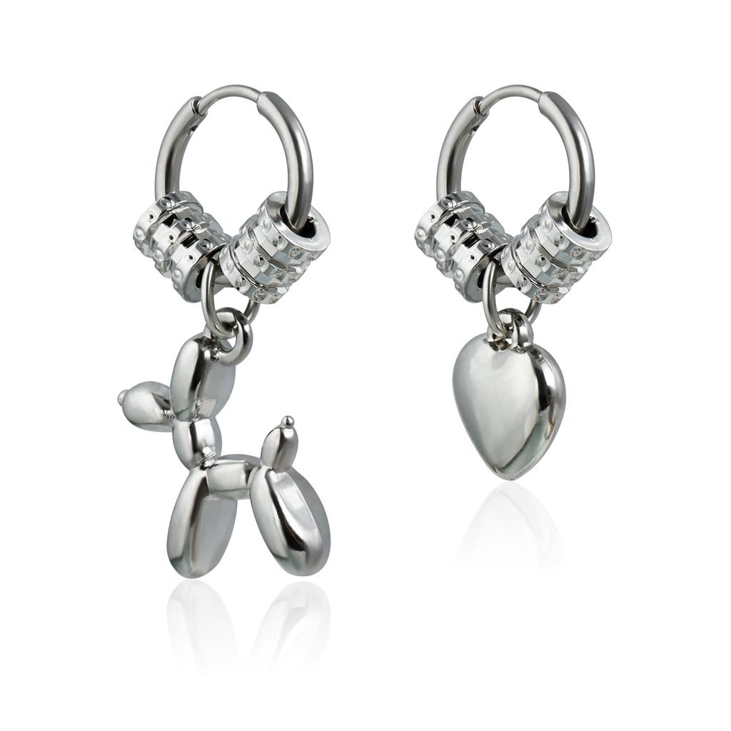 1 Pair Earrings Sweet Cool Fashion Asymmetrical Festival Gifts Flower Daily Wear For Women Personality Ear Buckles Heart-shaped Jewelry