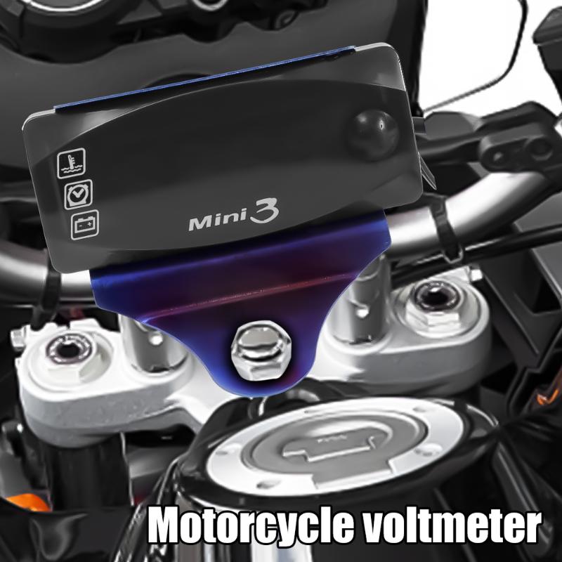 LED 3 In 1 Voltmeter Set Motorcycle Electronic Clock Digital Display VoltmeterWatch IP67 Waterproof Dustproof Motor Thermometer