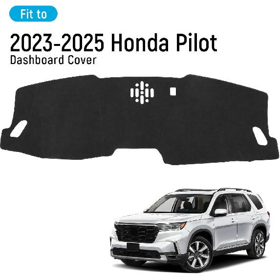 YOJOJOCO Dash Cover For Honda Pilot 2026 2025 2024 (Without HUD) Accessories Flannel Dashboard Cover Dash Mat Center Console Cover Sunshield