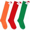 Cartoon Santa Christmas Stockings for 6-10Y Children Over the Knee Socks for Little Girls Unisex Winter Striped Socks