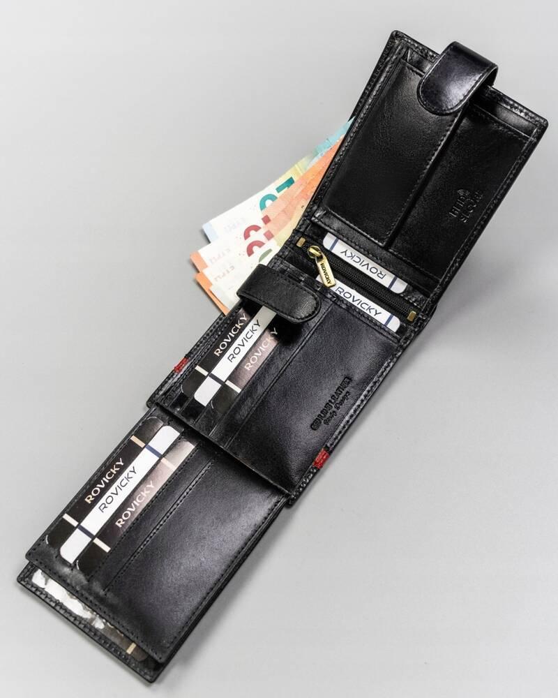 Elegancki pojemny portfel skórzany z RFID Rovicky