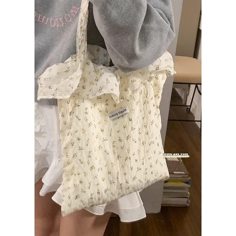 Lotus leaf floral cloth bag women's bag new lady wind tote bag large capacity shoulder bag