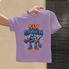 Interesting 67 Number Pattern Printed T-Shirt Summer Short Sleeve Children's Loose Comfortable Top