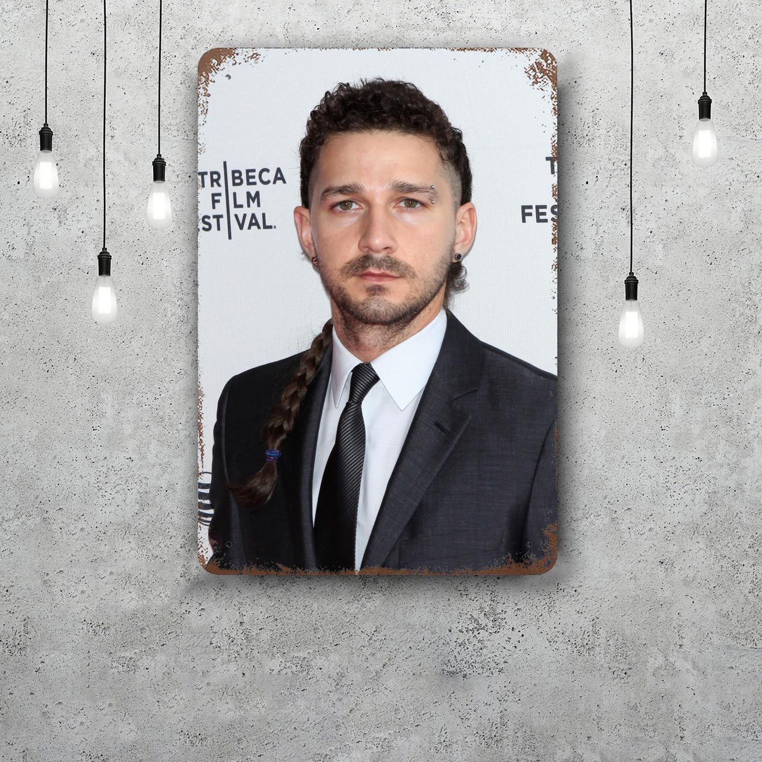 

shia labeouf Vintage Tin Sign Home Decor Wall Decor Art Wall Mural Room Decoration Decor Retro Metal Sign Plate Bar Posters 20x30cm（7.8x11.8inch）