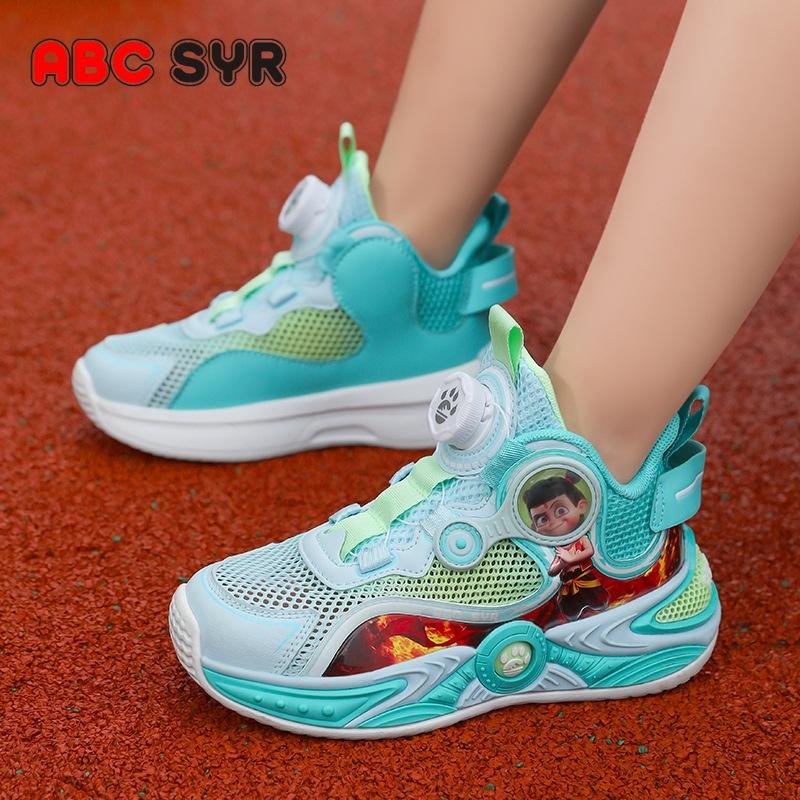 

Boys sports shoes summer new Nezha classmates light bottom non-slip breathable mesh trend actual combat children s basketball shoes 39