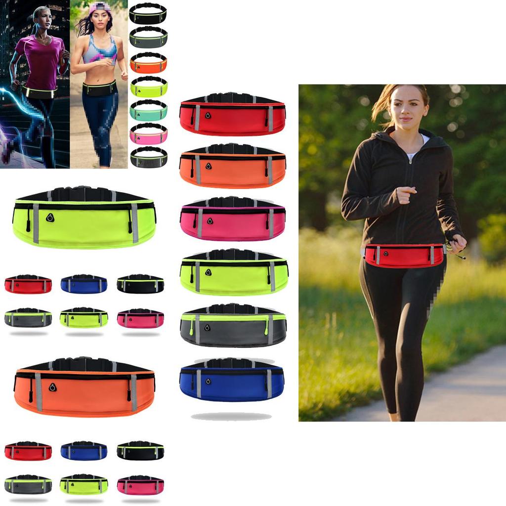 Waterproof Reflective Running Belt With Multi-pockets And Sealed Zipper For Sports