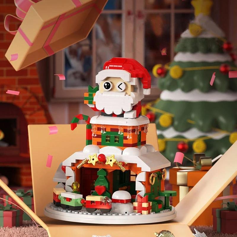 Weihnachtsgeschenke Mikro-Baustein-Serie Weihnachtsmann Rentier Puzzle Zusammenbau Steine Tischdekoration Spielzeug Kinder