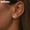 WOSTU 925 Sterling Silver Lovely Pink Opal Paw Stud Earrings For Women Cat Dog Pet Paws Ear Studs Girl Birthday Jewelry Gift