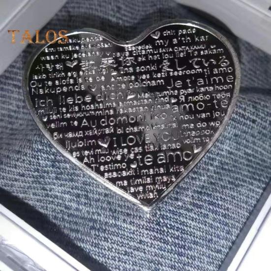 Lucky Love Commemorative Coin Creative Shape Double-sided Design Romantic Elements Valentine's Day Challenge Coin