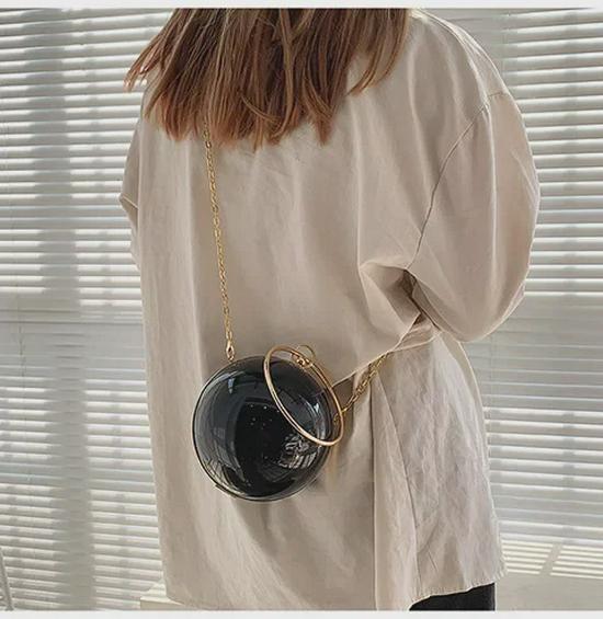 2025 Trendy Acrylic Ball Evening Bag - Round Chain Shoulder Crossbody for Women