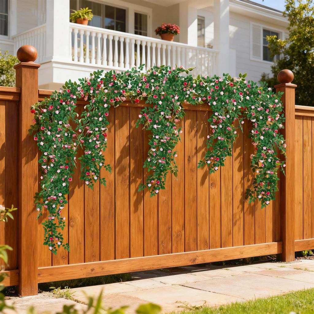 1,8m Umělá květinová girlanda, Falešná květinová girlanda, Plastová květina, Kryt potrubí, Balkonová dekorace