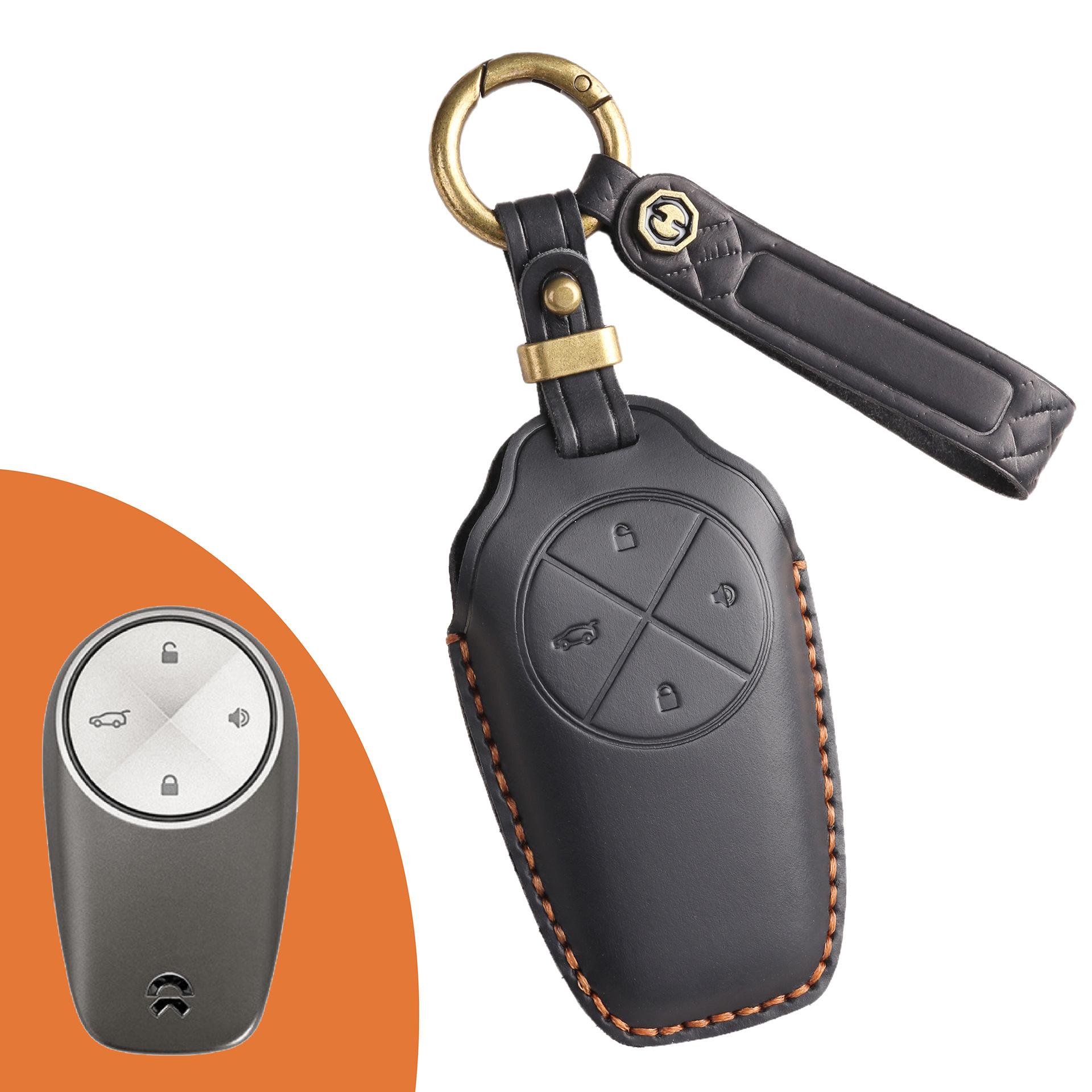 

New retro car key protective case for NIO ET7 new ET5 key bag handmade leather buckle