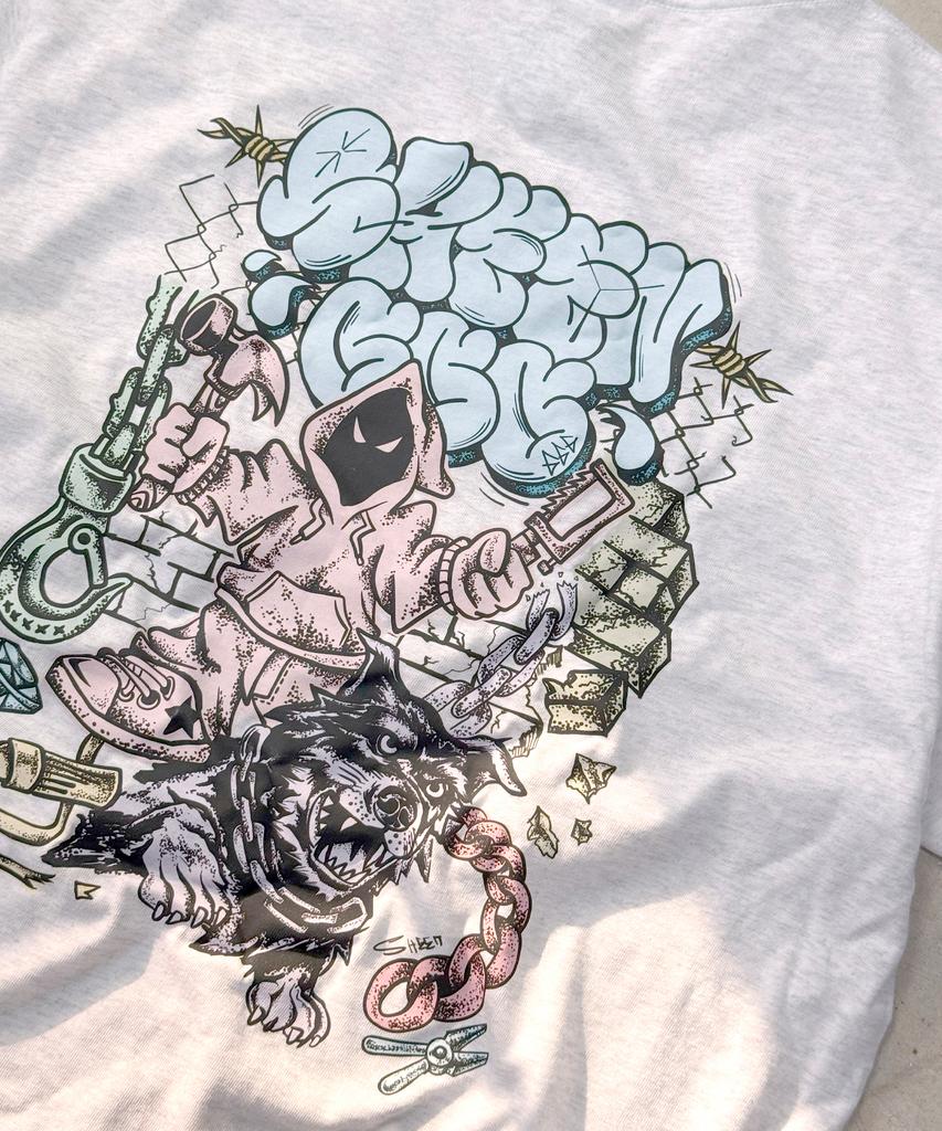 Sinteulipeulsigseu Hardcore Graffiti T-Shirt Ash