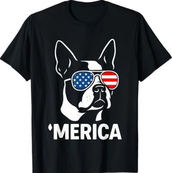 Merica Boston Terrier T-Shirt L