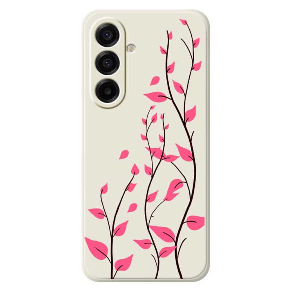 For Samsung Galaxy A17 5G Case Red Leaves Pattern Printing Straight Edge TPU Phone Back Cover