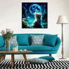 New Arrival 5D DIY Full Circle Diamond Painting "Cat Looking at the Moon" Embroidery Cross Stitch Home Decor Gift