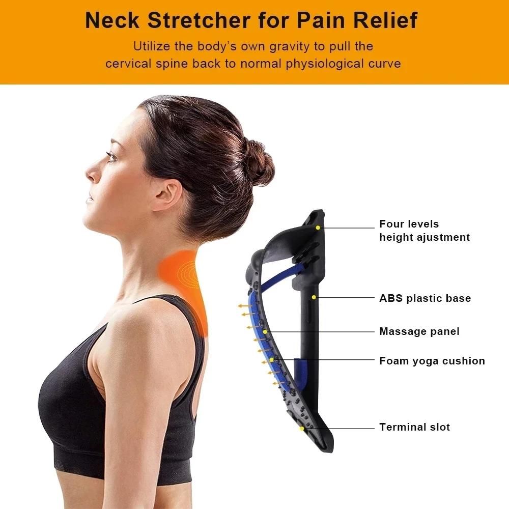 Cervical Traction Device Lower Upper Lumbar Spine Support Pillow 4-Level Adjustable Back Massager Home Use Neck Bone Stretcher