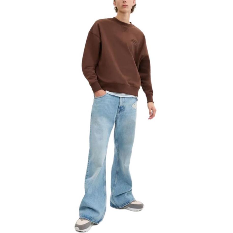 Coach Solid Color Round Neck Letter Logo Long Sleeve Sweatshirt Men sweatshirt Brown CL646-BRN