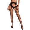 2 Pairs European and American Popular Open Crotch Lace Transparent Suspender Black Silk Sexy Fishing Net Stockings Anti Slip Garter Belt for Women