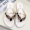 Fashion Shoes Rubber Flip Flops Summer Clogs Woman Female Slippers Glitter Slides Hawaiian Leopard Beach 2025 Jelly Flat Leopard