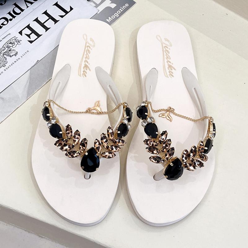 Fashion Shoes Rubber Flip Flops Summer Clogs Woman Female Slippers Glitter Slides Hawaiian Leopard Beach 2025 Jelly Flat Leopard