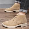 Men Boots Leather Suede Shoes Men Fashion Chelsea Ankle Boots Men'S Shoes Man Lace-Up Casual Shoes Male Comfortable Outdoor Boot