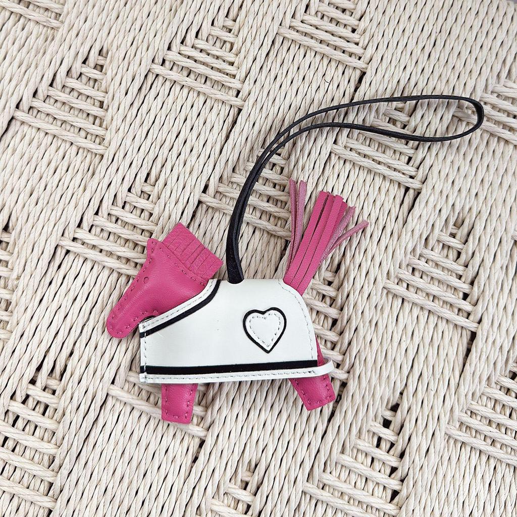 Love Heart Leather Pony Charm Keyring & Ornament Cape