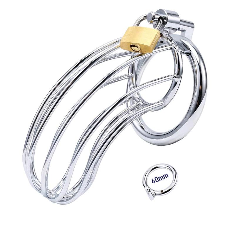 BDSM Sex Toys Men Stainless Steel Metal Urethra Chastity Lock Penis Bondage Adult Chastity Cage Cock Restriction Abstainer Toy
