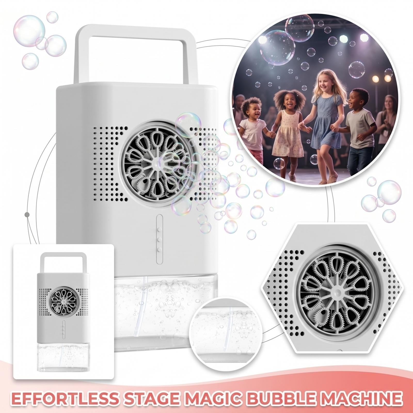 

Stage & Party Electric Bubble Machine — Fully Automatic, USB-Rechargeable, Outdoor Bubble Blower With Lighting Effects One Size