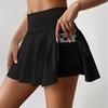 Women's High-Waisted Pleated Tennis Skirt with Pockets - Anti-Exposure Sports Skirt for Yoga, Running, and Fitness