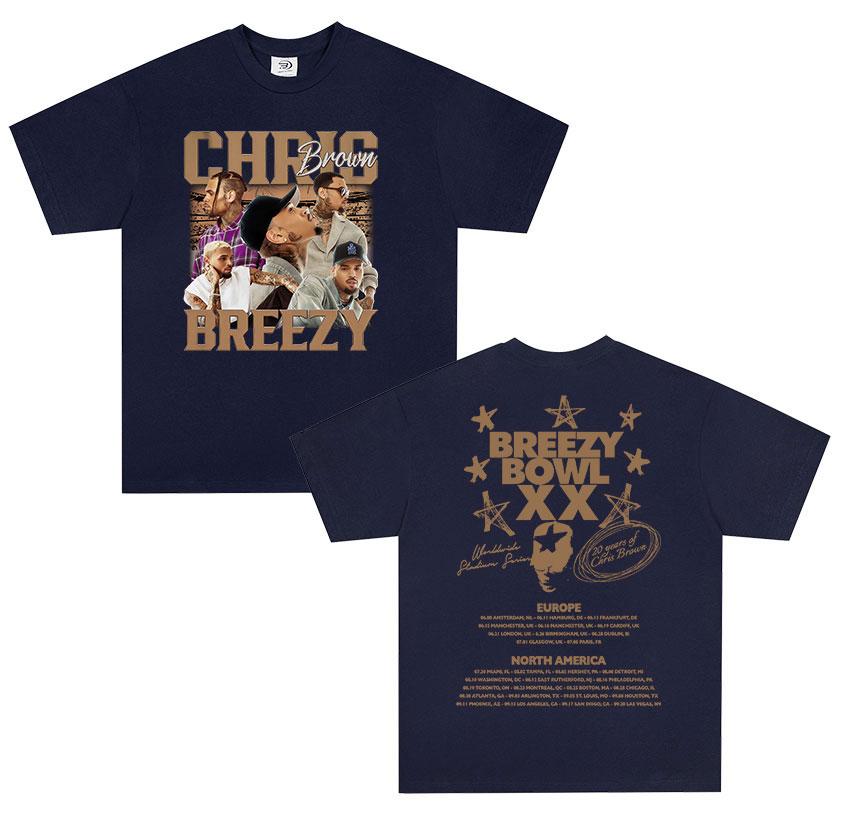 

Chris Brown Breezy Bowl XX Tour 2026 Graphic T Shirts Unisex Women Retro Harajuku Oversized Cotton TShirt Hiphop Clothing T Shirt 3XL