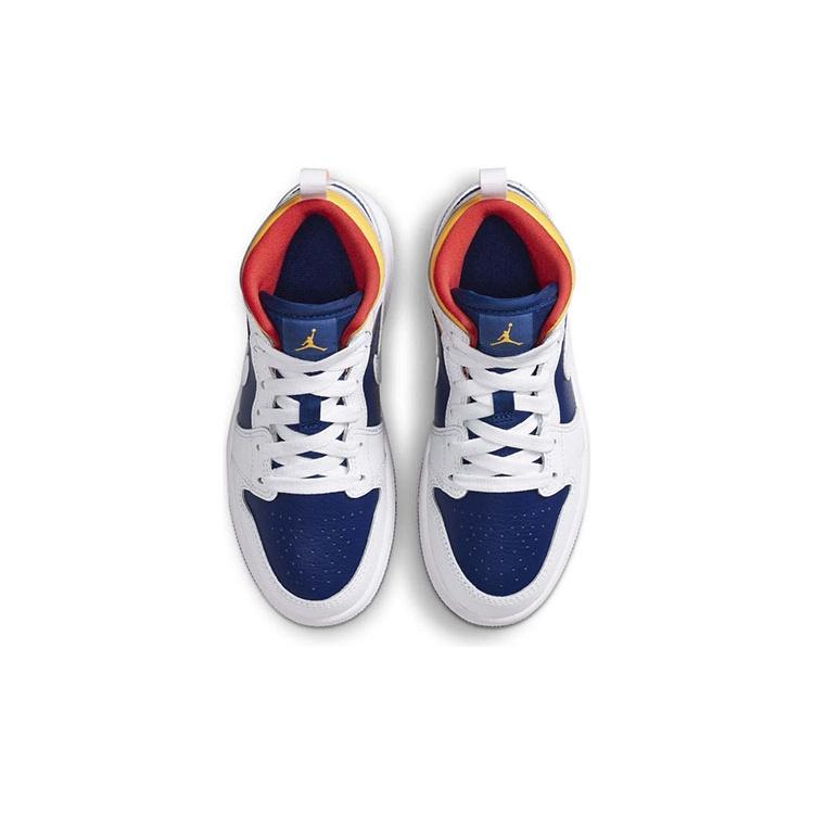 (PS) Air Jordan 1 Mid 'White Dark Blue' Kids' 640734-131