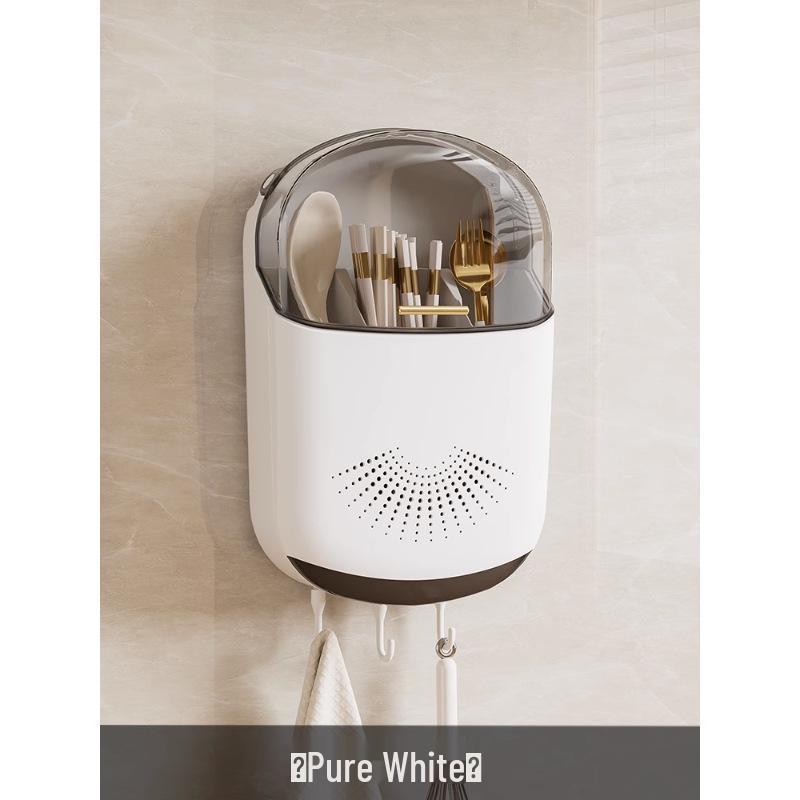 Wandmontierter Klappdeckel-Stäbchen- & Utensilienhalter