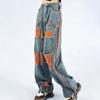 Women's Summer New Arrival Contrast Color Distressed Straight-Leg Loose Casual Jeans - Flattering Slimming Streetwear Versatile Denim Pants
