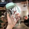600ML Water Bottle Portable Sport Frosted Plastic Water Cup Leak-proof Juice Drinkware Couples Student Mug Transparent Kettle