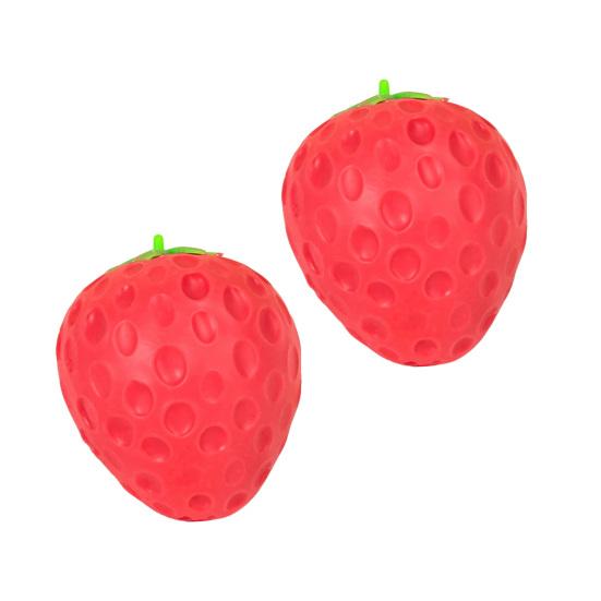 1/2/3 Stück Simulierte Erdbeer-Quetschspielzeug Stressabbau Falsche Frucht Fidget Spielzeug Angstreduzierung Weicher Dehnbarer Sensorischer Stressball