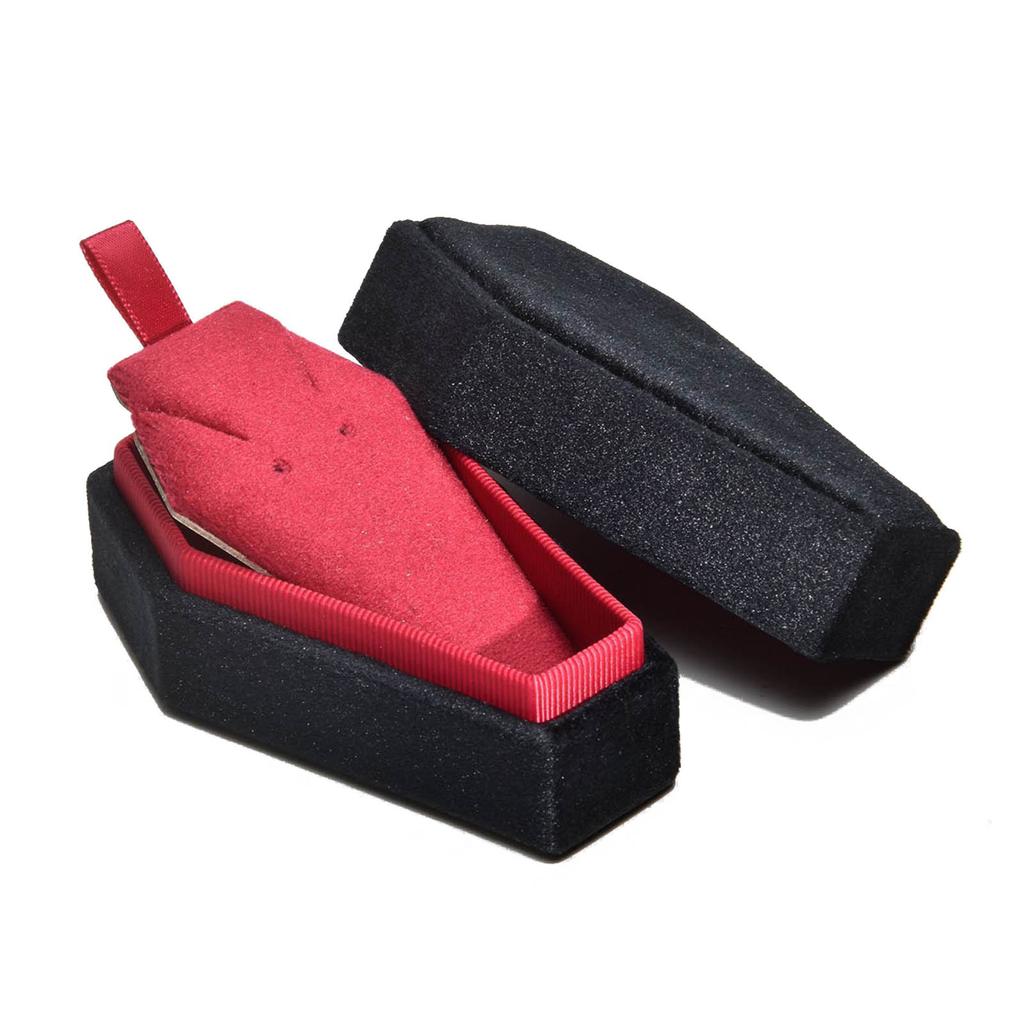 Schmuckschatulle in Sargform, tragbare Schmuckschatulle, Halsketten-/Ohrring-Vitrine, Ringhalter, Schmuckschatulle