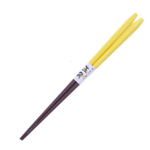Ishida Japanese-made Frappe Chopsticks, Pentagonal, Yellow, 23cm