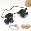 Hands-free 20X Magnifier Double Eye Glasses Jewelers Repair Wearing Magnifier  Jeweler Inspect Tool