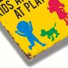 Vintage Metal Poster Slow Down Kids Pets Sign Wall Decor Garage