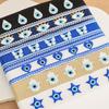 Embroidered Woven Charm Bracelets Adjustable Rope Blue Eyes Bracelet  Fabric Bracelets