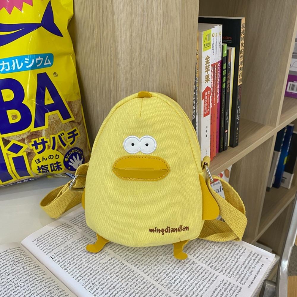 Korean Style Funny Chick Crossbody Bag Canvas Cute Handbag Creative Small Messenger Bag  Women
