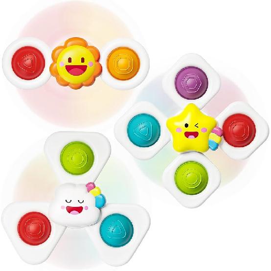 SpringFlower Baby Toys 0-6-12-18 Months,Suction Cup Spinner Toys,Baby Bath Toys for Boy&Girl, Sensory Toys &Travel Table Toy for Toddlers, Birthday звезда