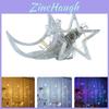 Charming 3.5m Star Moon Led Curtain Light With Eight Modes For Indoor And Outdoor Use