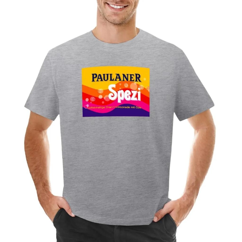 Paulaner Spezi T-Shirt Vintage Customs Kawaii Clothes Workout Shirts for Men Minimalist Tshirt  Streetwear Tee
